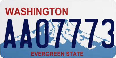 WA license plate AAO7773