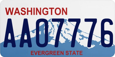 WA license plate AAO7776