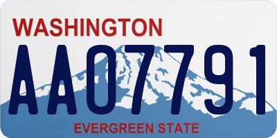 WA license plate AAO7791