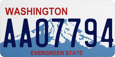 WA license plate AAO7794