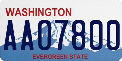 WA license plate AAO7800