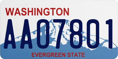 WA license plate AAO7801