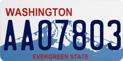 WA license plate AAO7803