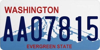 WA license plate AAO7815