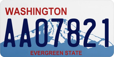 WA license plate AAO7821