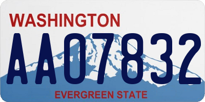 WA license plate AAO7832