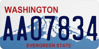 WA license plate AAO7834