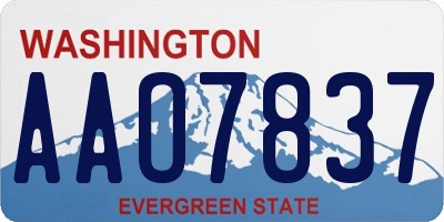 WA license plate AAO7837