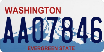 WA license plate AAO7846