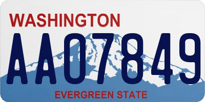 WA license plate AAO7849