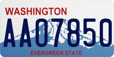 WA license plate AAO7850