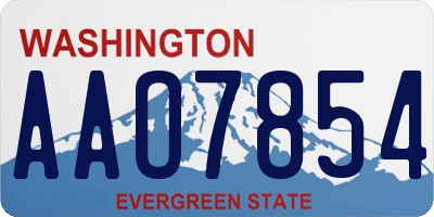WA license plate AAO7854