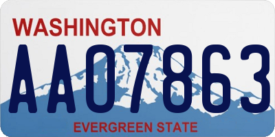 WA license plate AAO7863