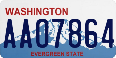 WA license plate AAO7864