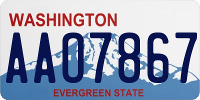 WA license plate AAO7867
