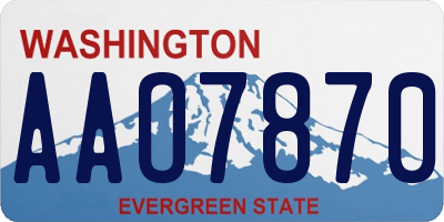 WA license plate AAO7870