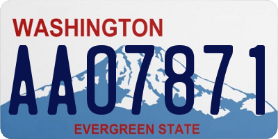 WA license plate AAO7871