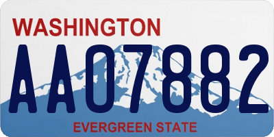 WA license plate AAO7882