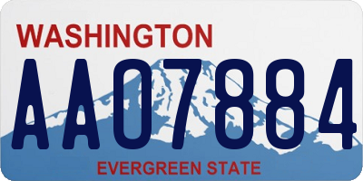 WA license plate AAO7884