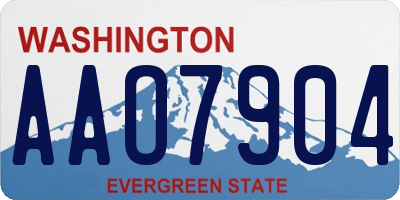 WA license plate AAO7904