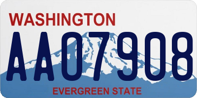 WA license plate AAO7908