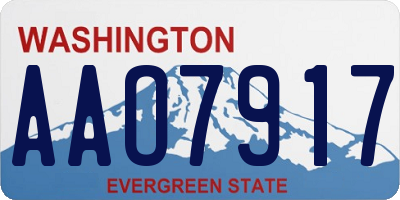 WA license plate AAO7917