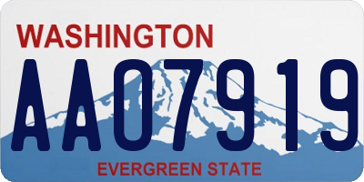WA license plate AAO7919