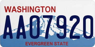 WA license plate AAO7920