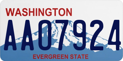 WA license plate AAO7924