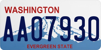 WA license plate AAO7930