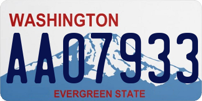 WA license plate AAO7933
