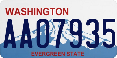 WA license plate AAO7935
