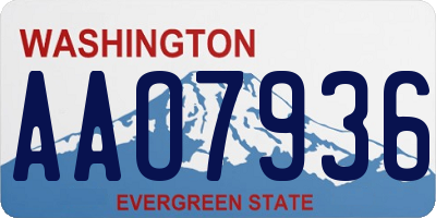 WA license plate AAO7936