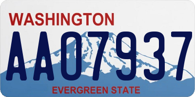 WA license plate AAO7937