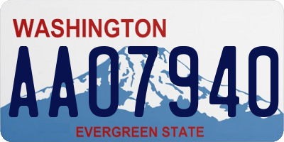 WA license plate AAO7940