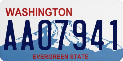 WA license plate AAO7941