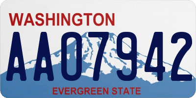 WA license plate AAO7942