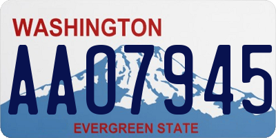 WA license plate AAO7945