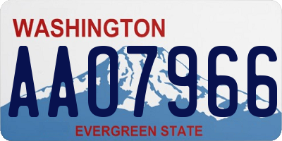 WA license plate AAO7966