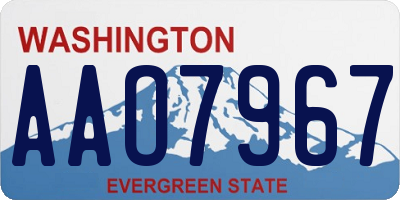 WA license plate AAO7967