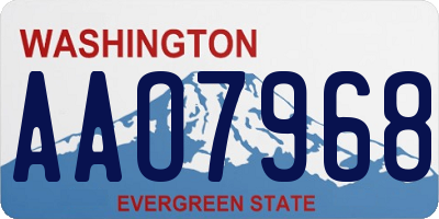 WA license plate AAO7968