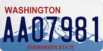 WA license plate AAO7981