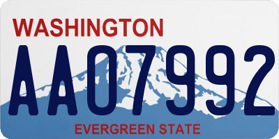 WA license plate AAO7992