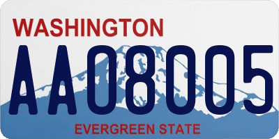 WA license plate AAO8005