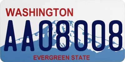 WA license plate AAO8008