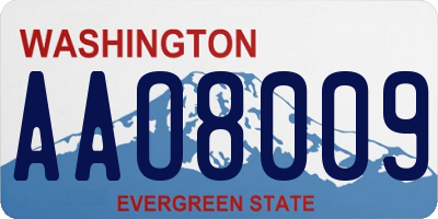 WA license plate AAO8009