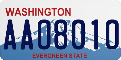 WA license plate AAO8010