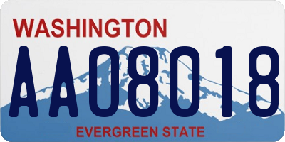 WA license plate AAO8018