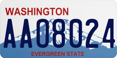 WA license plate AAO8024