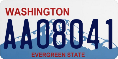 WA license plate AAO8041
